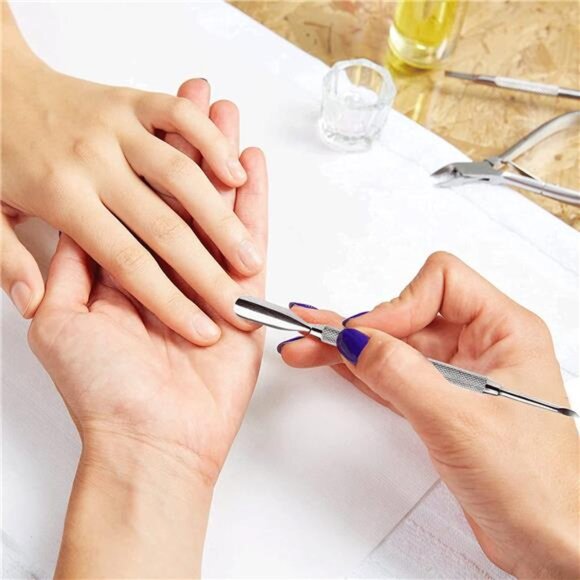 Cuticle Pusher Dual Sided - Sharp Edge Spoon Shaped Double Ended Cuticle Pusher - Picture 4 of 7